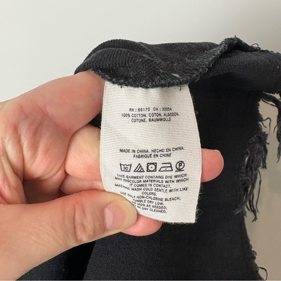 Anthropologie Pilcro Black Denim Fringe Button Up Skirt - Picture 5 of 6